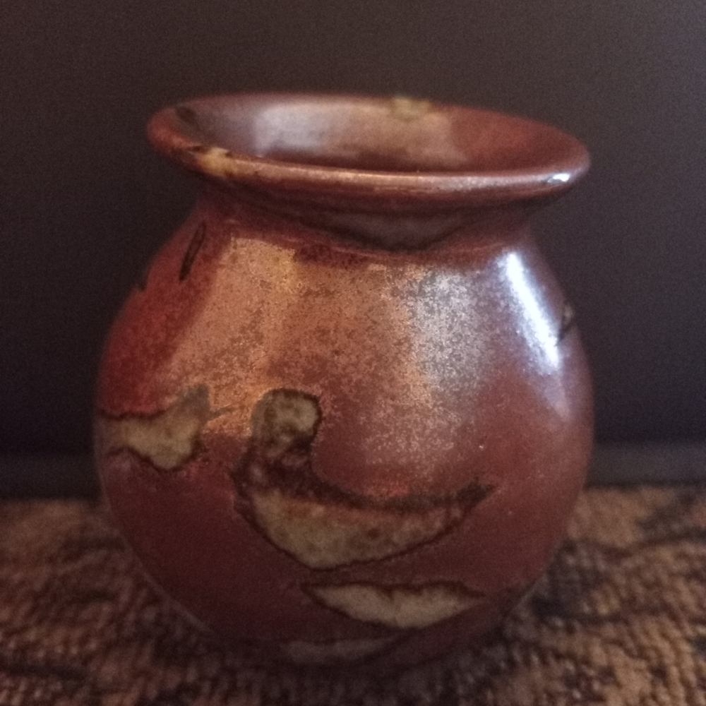 Whitefish Pottery Montana 2006 Round 2" Bud Vase